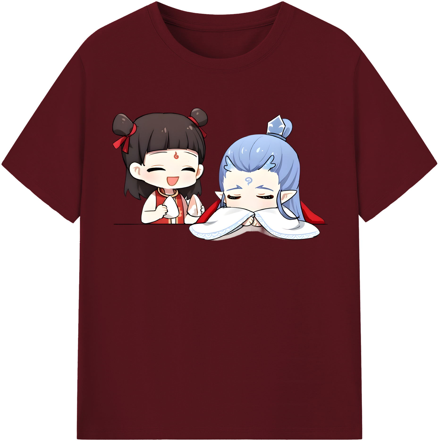 （画像用） Ne Zha 2 ナタ 魔童の大暴れ 綿100％半袖Tシャツ（フロントプリント）